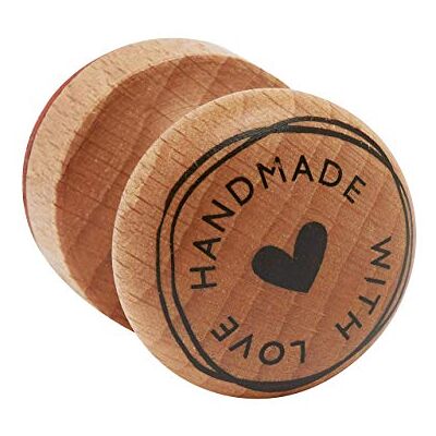 Rayher 29022000 stempel, motief "Handmade with Love", hout, 1 stuk, rond, diameter 3 cm, creatieve kunst, scrapbooking, geschenken Rayher 29022000 stempel, motief "Handmade with Love", hout, 1 stuk, rond, diameter 3 cm, creatieve kunst, scrapbooking, geschenken