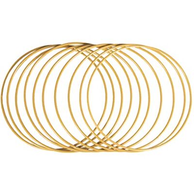 Rayher 25215616, 10 stuks metalen ringen, verguld, diameter 20 cm, dikte ca. 3 mm metalen ringen om te knutselen, wikkelen, dromenvanger, bloemmotief, bruiloftskrans, hoepels Rayher 25215616, 10 stuks metalen ringen, verguld, diameter 20 cm, dikte ca. 3 mm metalen ringen om te knutselen, wikkelen, dromenvanger, bloemmotief, bruiloftskrans, hoepels