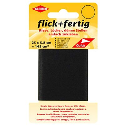 Kleiber Reparatie en klaar, zelfklevende patches, scheuren, gaten, dunne plekken eenvoudig op te plakken, nylon op maat te snijden, zwart (25 x 5,8 cm) Kleiber Reparatie en klaar, zelfklevende patches, scheuren, gaten, dunne plekken eenvoudig op te plakken, nylon op maat te snijden, zwart (25 x 5,8 cm)