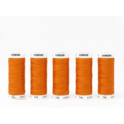 KORBOND 500 m spoel van polyester, pompoen, oranje, 5 x 100 m, voor handnaaimachines, krimpt niet, ideaal voor repareren, naaien, quilten, handwerk, reparatie en verfraaiing KORBOND 500 m spoel van polyester, pompoen, oranje, 5 x 100 m, voor handnaaimachines, krimpt niet, ideaal voor repareren, naaien, quilten, handwerk, reparatie en verfraaiing