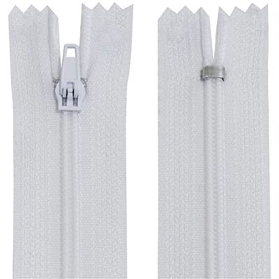 AERZETIX C63498 Set van 10 niet-scheidbare spiraalritssluitingen nr. 3 50 cm nylon zelfborgende metalen schuif kleur wit kledingstuk naaibroek fournituren AERZETIX C63498 Set van 10 niet-scheidbare spiraalritssluitingen nr. 3 50 cm nylon zelfborgende metalen schuif kleur wit kledingstuk naaibroek fournituren