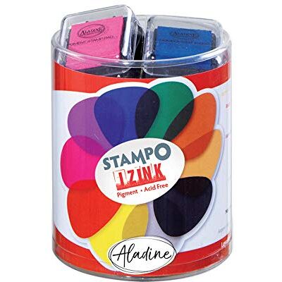 Aladine Stampo Izink Pigment Prima Set met 10 hoofdkleuren Inktset voor Scrap, DIY, creatieve vrije tijd Prima kleuren Aladine Stampo Izink Pigment Prima Set met 10 hoofdkleuren Inktset voor Scrap, DIY, creatieve vrije tijd Prima kleuren