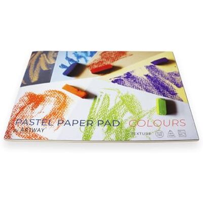 Artway Pastelpapier A4 ideaal voor zachte pastels, oliepastels, pastelpotloden, grafiet en houtskool 48 zijden/24 vellen pastelpapier 160 g/m² 6 kleuren Artway Pastelpapier A4 ideaal voor zachte pastels, oliepastels, pastelpotloden, grafiet en houtskool 48 zijden/24 vellen pastelpapier 160 g/m² 6 kleuren