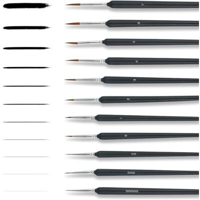 Bafumiu 11 stuks fijne penselen voor school, aquarel, modelbouw, schilderen op nummer, voor kunstenaars en detailhandwerk. Bafumiu 11 stuks fijne penselen voor school, aquarel, modelbouw, schilderen op nummer, voor kunstenaars en detailhandwerk.