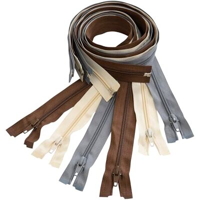 AERZETIX Set van 6 spiraalritssluitingen nr. 5 75 cm deelbaar met schuif van nylon polyester metaal naaicreaties doe-het-zelf textiel kleur perzik licht grijs/bruin AERZETIX Set van 6 spiraalritssluitingen nr. 5 75 cm deelbaar met schuif van nylon polyester metaal naaicreaties doe-het-zelf textiel kleur perzik licht grijs/bruin
