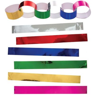 Baker Ross AW891 Papieren slingers van metaal, 240 kleurrijke papieren stroken voor kinderen, ideaal voor kerstdecoratie, creatieve vrije tijd Baker Ross AW891 Papieren slingers van metaal, 240 kleurrijke papieren stroken voor kinderen, ideaal voor kerstdecoratie, creatieve vrije tijd