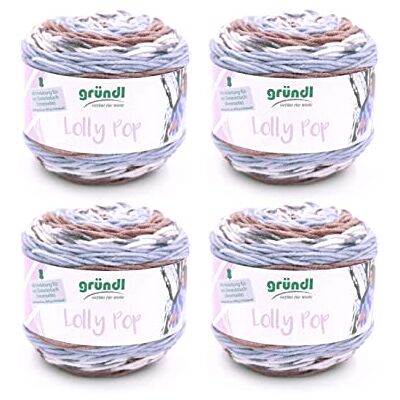Gründl Lolly Pop dikke wol voor haken en breien met kleurverloop, zacht en huidvriendelijk, 100% polyacryl, 4 x 150 g/240 m, voor naalddikte 5-6 Gründl Lolly Pop dikke wol voor haken en breien met kleurverloop, zacht en huidvriendelijk, 100% polyacryl, 4 x 150 g/240 m, voor naalddikte 5-6