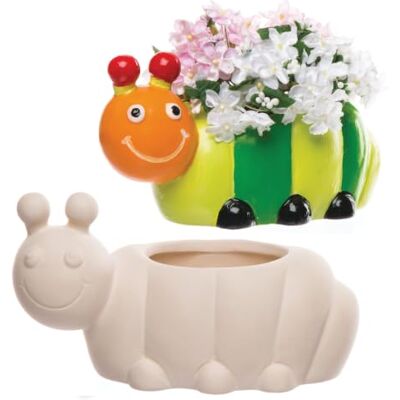 Baker Ross Keramische rupsenbloempotten die kinderen kunnen maken voor creatieve decoraties (doos van 2) Baker Ross Keramische rupsenbloempotten die kinderen kunnen maken voor creatieve decoraties (doos van 2)