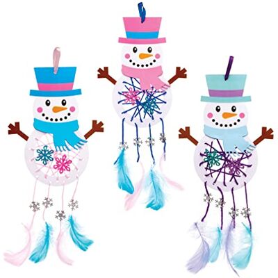 Baker Ross Sneeuwpop dromenvanger kits (4 stuks) Kerstmis knutselen voor kinderen Baker Ross Sneeuwpop dromenvanger kits (4 stuks) Kerstmis knutselen voor kinderen