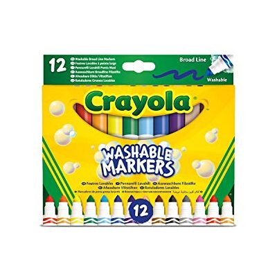 CRAYOLA 58-8340 Afwasbare viltstiften met maxi-punt van supersterke vezels, 12 stuks CRAYOLA 58-8340 Afwasbare viltstiften met maxi-punt van supersterke vezels, 12 stuks