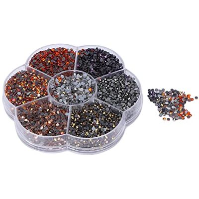 Pssopp Hotfix strass-steentjes, 10800 stuks, glanzend, decoratief, platte diamant, voor knutselen, decoratie (S607-3) Pssopp Hotfix strass-steentjes, 10800 stuks, glanzend, decoratief, platte diamant, voor knutselen, decoratie (S607-3)