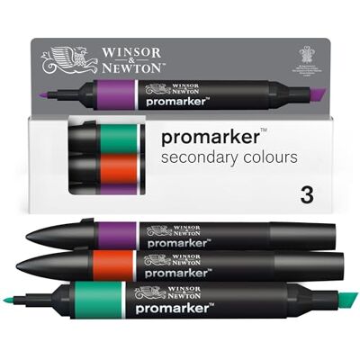 Winsor & Newton Promarker Set van 3 secundaire kleuren Winsor & Newton Promarker Set van 3 secundaire kleuren