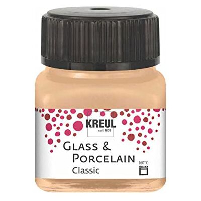 KREUL 16249 verf voor glas en porselein, klassiek, glanzend op waterbasis, sneldrogend, ondoorzichtig, 20 ml in glas, champagne metallic KREUL 16249 verf voor glas en porselein, klassiek, glanzend op waterbasis, sneldrogend, ondoorzichtig, 20 ml in glas, champagne metallic