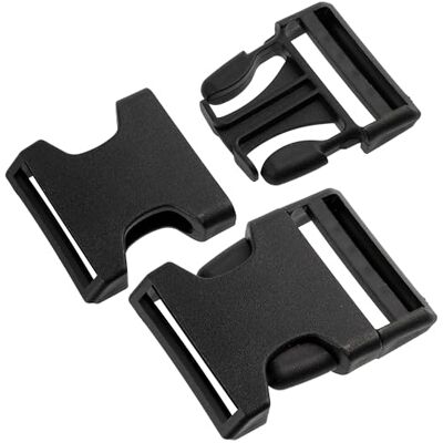 AERZETIX Set van 4 verstelbare gespen met snelsluiting voor rugzak lus 40 mm voor schouderriemen kleur zwart van kunststof AERZETIX Set van 4 verstelbare gespen met snelsluiting voor rugzak lus 40 mm voor schouderriemen kleur zwart van kunststof