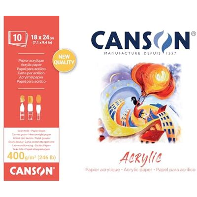 Canson Acryl, acrylpapier, korrel canvas, 400 g/m², blad, 18 x 24 cm, pistachegroen Canson Acryl, acrylpapier, korrel canvas, 400 g/m², blad, 18 x 24 cm, pistachegroen
