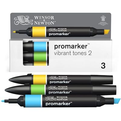 Winsor & Newton Promarker Set met 3 heldere tinten 2 Winsor & Newton Promarker Set met 3 heldere tinten 2
