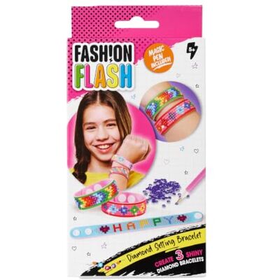 Simba Fashion Flash Diamond Setting Armband DIY sieradenset met 3 armbanden en 7 kleurrijke diamanten om in te steken, 2 willekeurige kleuren, creatieve set vanaf 5 jaar Simba Fashion Flash Diamond Setting Armband DIY sieradenset met 3 armbanden en 7 kleurrijke diamanten om in te steken, 2 willekeurige kleuren, creatieve set vanaf 5 jaar