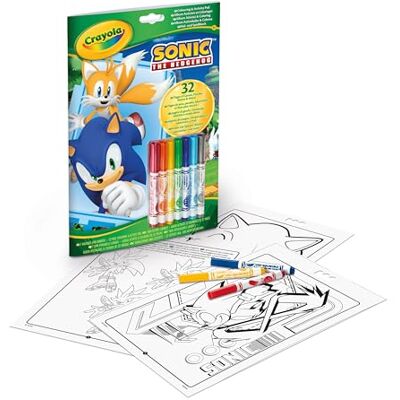 CRAYOLA Activiteitenalbum en sonisch schilderen, 32 pagina's om in te kleuren en 7 wasbare mini-viltstiften, 04-0866G CRAYOLA Activiteitenalbum en sonisch schilderen, 32 pagina's om in te kleuren en 7 wasbare mini-viltstiften, 04-0866G