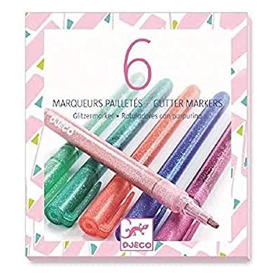 Djeco Kleuren 6 glitterstiften (38877), meerkleurig, 6 stuks (1 stuk) Djeco Kleuren 6 glitterstiften (38877), meerkleurig, 6 stuks (1 stuk)