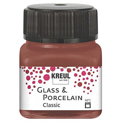 KREUL 16229 glas & porselein Classic cognac glas 20 ml, glanzende verf voor glas en porselein op waterbasis, sneldrogend, dekkend KREUL 16229 glas & porselein Classic cognac glas 20 ml, glanzende verf voor glas en porselein op waterbasis, sneldrogend, dekkend