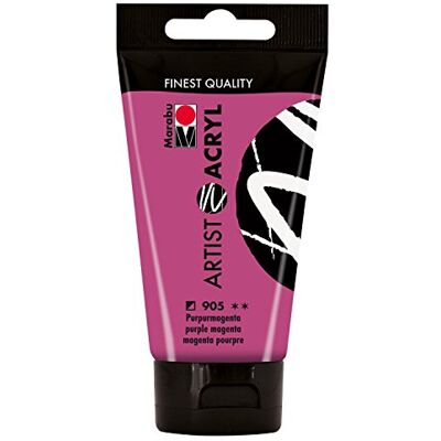 Marabu Artist 12200002905 acrylverf, 75 ml, fijne acrylverf op waterbasis, pastose consistentie, hoge pigmentatie, zeer goede glans en dekking Marabu Artist 12200002905 acrylverf, 75 ml, fijne acrylverf op waterbasis, pastose consistentie, hoge pigmentatie, zeer goede glans en dekking