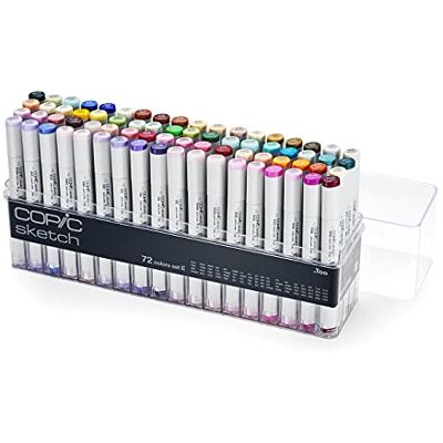 Copic Sketch 72 kleuren acryl schermmarker professionele marker op alcoholbasis met flexibele en gemiddelde punt Copic Sketch 72 kleuren acryl schermmarker professionele marker op alcoholbasis met flexibele en gemiddelde punt