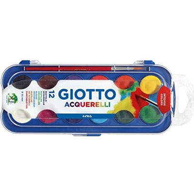 Giotto Acquerelli 12 gouache-tabletten + 1 penseel Giotto Acquerelli 12 gouache-tabletten + 1 penseel