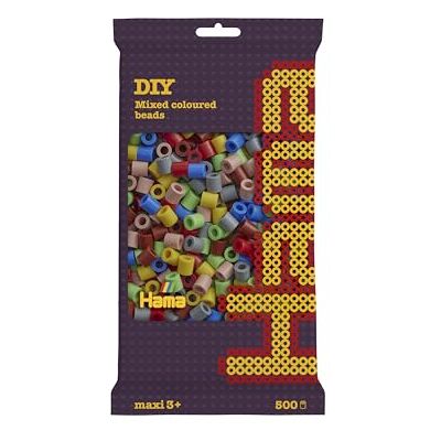 Hama 8473 – creatieve vrije tijd – zak met 500 strijkkralen – maxi-maat – mix 7 kleuren Hama 8473 – creatieve vrije tijd – zak met 500 strijkkralen – maxi-maat – mix 7 kleuren