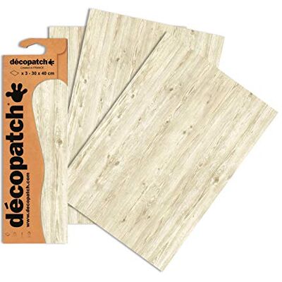 décopatch 3 vellen papier in licht houteffect 30 x 40 cm Voor gebruik met lijm en vernis Décopach Lichtbruin Ref C673O décopatch 3 vellen papier in licht houteffect 30 x 40 cm Voor gebruik met lijm en vernis Décopach Lichtbruin Ref C673O