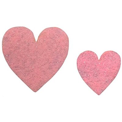 Petra's Bastel News 90 stuks symmetrische glitterharten van vilt in 1 mm dikte, kleur: roze, 18 x 12 x 3 cm Petra's Bastel News 90 stuks symmetrische glitterharten van vilt in 1 mm dikte, kleur: roze, 18 x 12 x 3 cm