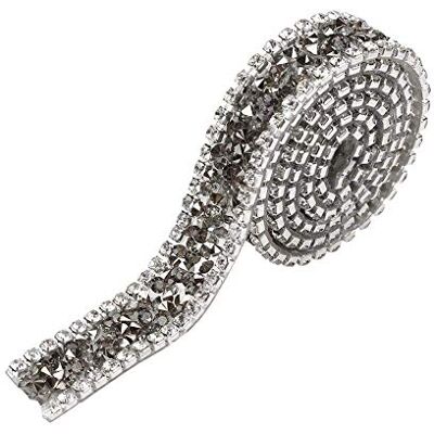 HEEPDD Kristallen glitterlint, rol het op in een genaaide of warme rol, voor baljurken, riem, decoratie, 1 meter (grijs) HEEPDD Kristallen glitterlint, rol het op in een genaaide of warme rol, voor baljurken, riem, decoratie, 1 meter (grijs)