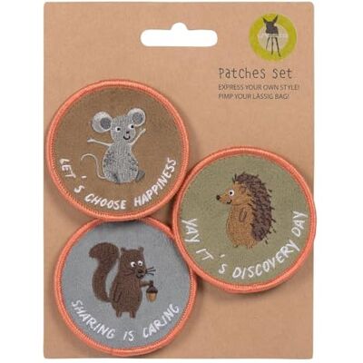 Lässig Set van hangers en patches (3 stuks) met drukknop/patches, natuur Lässig Set van hangers en patches (3 stuks) met drukknop/patches, natuur