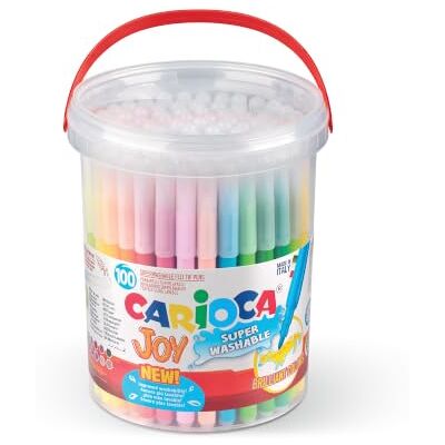 CARIOCA 100 stuks kleurrijke viltstiften voor kinderen met fijne punt, perfect voor tekenen en kleuren, super wasbaar, verschillende kleuren, CARIOCA 100 stuks kleurrijke viltstiften voor kinderen met fijne punt, perfect voor tekenen en kleuren, super wasbaar, verschillende kleuren,