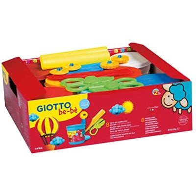 GIOTTO be-bè Super Modelling Dough Schoolpack 8 x 220 g speeldeeg + accessoires GIOTTO be-bè Super Modelling Dough Schoolpack 8 x 220 g speeldeeg + accessoires