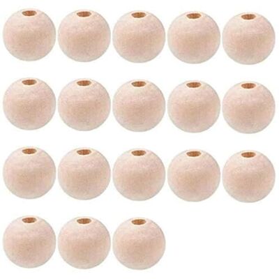 POFET 100 stuks 25 mm ronde natuurlijke houten kralen voor knutselen, handgemaakte decoraties, sieraden POFET 100 stuks 25 mm ronde natuurlijke houten kralen voor knutselen, handgemaakte decoraties, sieraden