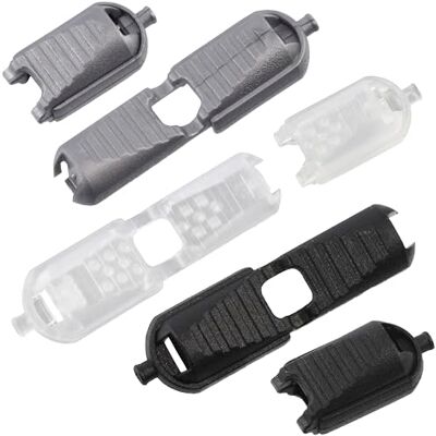 AERZETIX 24 stuks 17 mm opvouwbare koorduiteinden voor koord kleur wit transparant zwart zilver van kunststof naaiprojecten creatieve hobby AERZETIX 24 stuks 17 mm opvouwbare koorduiteinden voor koord kleur wit transparant zwart zilver van kunststof naaiprojecten creatieve hobby