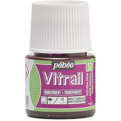PEBEO Glas-in-loodverf, 45 ml, fuchsia-roze, 45 ml, set van 45 stuks PEBEO Glas-in-loodverf, 45 ml, fuchsia-roze, 45 ml, set van 45 stuks