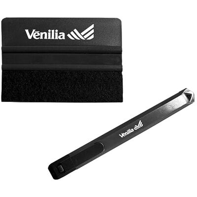 Venilia 2-delige set, zelfklevende accessoires, rakel, gereedschapsset voor vellen, 54208, zwart, 11, 5 x 22 x 1,5 cm Venilia 2-delige set, zelfklevende accessoires, rakel, gereedschapsset voor vellen, 54208, zwart, 11, 5 x 22 x 1,5 cm