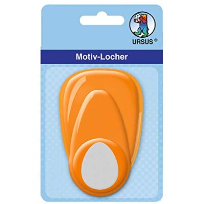 Ursus 19480020 motiefperforator met middelgrote hendel, ei, oranje, gesneden motief ca. 25,4 mm, kunststof met metalen perforatie, geschikt voor gewicht 160-220 g/m² Ursus 19480020 motiefperforator met middelgrote hendel, ei, oranje, gesneden motief ca. 25,4 mm, kunststof met metalen perforatie, geschikt voor gewicht 160-220 g/m²