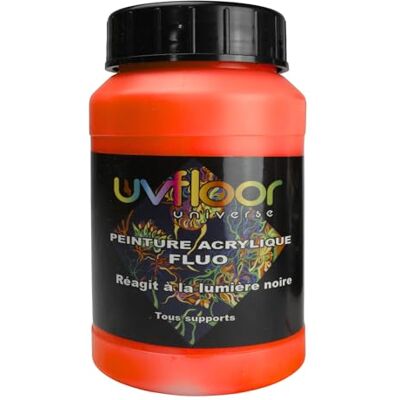 UV FLOOR UVFLOOR UV Floor Acrylverf, neonrood Speciaal zwart en ultraviolet licht Flashy Vloeibaar en ultra gepigmenteerd Fluorescerend 250ml UV FLOOR UVFLOOR UV Floor Acrylverf, neonrood Speciaal zwart en ultraviolet licht Flashy Vloeibaar en ultra gepigmenteerd Fluorescerend 250ml