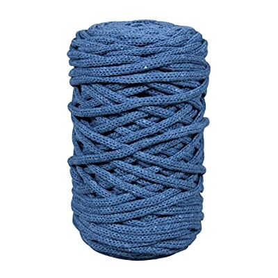Rayher Braidy 42010167 gerecycled garen, gevlochten, 4 mm diameter, jeansblauw, 250 g, lengte: ca. 65 m, breigaren, haakgaren, textielgaren, knutselgaren, knoopgaren, macramégaren Rayher Braidy 42010167 gerecycled garen, gevlochten, 4 mm diameter, jeansblauw, 250 g, lengte: ca. 65 m, breigaren, haakgaren, textielgaren, knutselgaren, knoopgaren, macramégaren