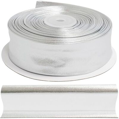 AERZETIX C77459 Gevouwen biasband voor naaien van 10 meter x 30 mm 5% Lycra en 95% polyester Zilverkleurig AERZETIX C77459 Gevouwen biasband voor naaien van 10 meter x 30 mm 5% Lycra en 95% polyester Zilverkleurig