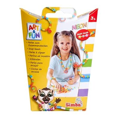 Simba Art and Fun Neon Snap Beads 250 stuks in elkaar grijpende kralen voor kinderen vanaf 3 jaar Simba Art and Fun Neon Snap Beads 250 stuks in elkaar grijpende kralen voor kinderen vanaf 3 jaar