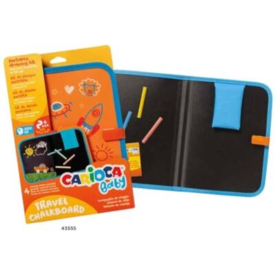CARIOCA Draagbaar babybord, draagbare tekenset voor kinderen vanaf 24 maanden, A4-formaat, bevat 4 kleurkrijtjes CARIOCA Draagbaar babybord, draagbare tekenset voor kinderen vanaf 24 maanden, A4-formaat, bevat 4 kleurkrijtjes