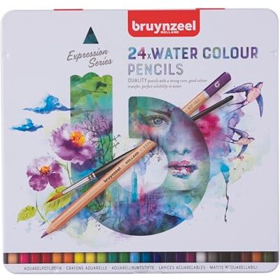 Bruynzeel Expression aquarelpotloden, metalen doos, 24 stuks Bruynzeel Expression aquarelpotloden, metalen doos, 24 stuks
