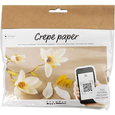 Creativ Company Mini-knutselset crêpepapier bloemen magnolia tak voor het knutselen van mooie crêpebloemen Creativ Company Mini-knutselset crêpepapier bloemen magnolia tak voor het knutselen van mooie crêpebloemen