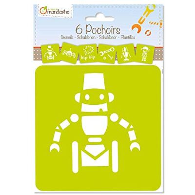 Avenue Mandarine 42841O – een verpakking met 6 sjablonen 15 x 15 cm met handleiding (mogelijk niet beschikbaar in het Nederlands) – vanaf 3 jaar – robots Avenue Mandarine 42841O – een verpakking met 6 sjablonen 15 x 15 cm met handleiding (mogelijk niet beschikbaar in het Nederlands) – vanaf 3 jaar – robots