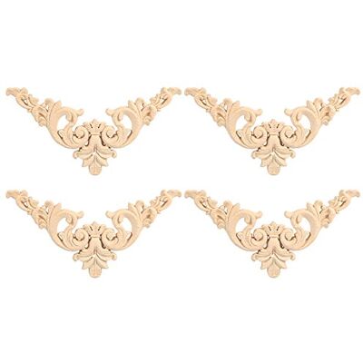 Zerodis Set van 4 gesneden houten wandlampen voor hoekmeubels Onlay wandlamp voor huismeubilair doe-het-zelf deurdecoratie handgemaakt (12 x 12) Zerodis Set van 4 gesneden houten wandlampen voor hoekmeubels Onlay wandlamp voor huismeubilair doe-het-zelf deurdecoratie handgemaakt (12 x 12)