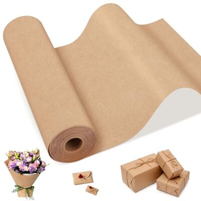 Euqvunn Natuurlijk kraftpapier, recyclebaar, 30 cm x 35 m, 300 g/m², scheurvast, voor kunst en knutselen, cadeaupapier, kraftpapier voor het vullen en verpakken van Euqvunn Natuurlijk kraftpapier, recyclebaar, 30 cm x 35 m, 300 g/m², scheurvast, voor kunst en knutselen, cadeaupapier, kraftpapier voor het vullen en verpakken van