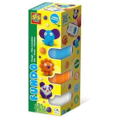 Creative Fundo 00813 boetseerklei wilde dieren, 3 x 90 g, 1 x 40 g Creative Fundo 00813 boetseerklei wilde dieren, 3 x 90 g, 1 x 40 g